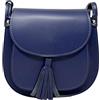Chicca Borse Tracollina Borsa Donna in Pelle Liscia Clutch Borsetta a Spalla (Blu)