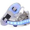 YongerYong Scarpe con Rotelle Pattini LED Luce per Ragazzi e Ragazze, Scarpe con Automatiche Rotelle Retrattile,Outdoor Multisport Ginnastica Running Sneaker per Bambino