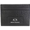 Armani Exchange Men's Card Holder, Faux Leather Texture Travel Accessory-Passport Case, Nero, taglia unica