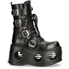 New Rock Boots 373-S2 Stivali Unisex in Pelle Nera Metallizzata Con Plateau Goth Neptuno Spazio Stivali 4