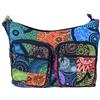 Ethnique Mode Borsa a tracolla multicolore, motivo patchwork bohemien, tasche multiple con cerniera, design artistico, multicolore, 35 cm