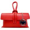 Chicca Borse Borsetta da donna in pelle, borsa a mano pochette (Rosso)