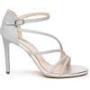 Nero Giardini Sandalo Tacco Alto in Pelle. Made in Italy Argento Argento