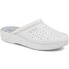 Fly Flot | Man Professional, Zoccoli Sanitari Uomo, Ciabatta con Tomaia in Pelle Forata e Sottopiede in Pelle Scamosciato, Bianco, 44