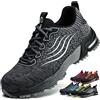 ISOOUS Scarpe Antinfortunistiche Uomo Donna Scarpe da Lavoro Leggere Traspiranti Scarpe da Cantiere con Punta in Acciaio Grigio 37