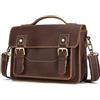 newsbirds Borsa a Tracolla in Pelle da Uomo, Piccola Messenger Bag Elegante in Design Vintage Borsa a Spalla per Tablet 8.9 Pollici iPad in Vera Pelle
