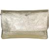 AMBRA Moda GLX11 - Borsa a tracolla da donna, in vera pelle, con tracolla rimovibile e regolabile, adatta per cellulari e tablet fino a 7 pollici, (oro chiaro metallico)