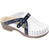 Ledi 311-5 Anatomic Zoccoli Sabot Pantofole Scarpe di Pelle, Donna, Bianco Blu, EU 41
