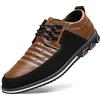 Asifn Eleganti Scarpe da Ufficio Casual in Pelle da Uomo Mocassini Classici da Lavoro con Lacci Britannici Oxford Comodo da Passeggio Traspirante（Marrone,47 EU