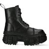 New Rock WALL083C-S5 Stivali Gotici con Piattaforma in Pelle Nera Unisex 40