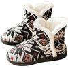 AONEGOLD Pantofole Donna Invernali da Casa Ciabatte Donna Tessuto a Maglia Calde Antiscivolo Stivaletti Imbottiti Scarpe Comode(Nero Rosso,Taglia 39-40)