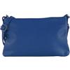 modamoda de T258 - Borsa a tracolla clutch da donna in pelle, 25 x 16 x 3 cm, fatta a mano in Italia, blu signalblau, m