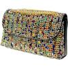 zebrum Pochette da sera da donna, borsa a tracolla con catena e strass, per cocktail, balli, feste, matrimoni