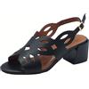 Melluso K35507Z Nero Sandali per Donna in Pelle laserata con Tacco Medio e fibbietta