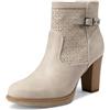 QUEEN HELENA Tronchetti Donna Stivaletti con Tacco Alto X34-76 (Beige, Taglia unica, Sistema Taglie Calzature EU, Adulto, Donna, Numero, Media, 41)