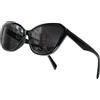 80Days Occhiali da Sole Geometrici Donna - UV400, Design Moderno, Fascino Intramontabile (BLK/Grey)