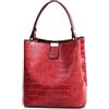 NICOLE & DORIS Borse a Mano Piccola Borsa Secchiello Donna Borsa Borse a Tracolla in PU Pelle Borsa Spalla Coccodrillo Elegante Borsa delle Signore Vintage Borsetta Sera Borgogna