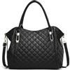 NICOLE & DORIS Borsa Tracolla Donna Grande Borsa a Spalla Casual Borsa a Mano Tote Bag Borse Leggero Morbida Pelle PU Borsetta per lo Shopping Viaggio Nero