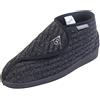 Footwear Studio Dunlop - Pantofole ortopediche a stivaletto da uomo, con chiusura a strappo regolabile, Maglia nera., 45 EU