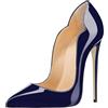 elashe- Scarpe Decolte Donna - 12CM Scarpe col Tacco Pointed Toe - Classiche Scarpe col Tacco Marina EU36