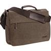 Ruschen Borsa a tracolla da uomo in tela vintage, borsa da lavoro da uomo, borsa per laptop da 15,6 pollici, borsa a tracolla/corriere, marrone, 44.8 x 32.2 x 5 cm, Rétro
