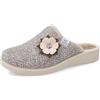 Fly Flot Ciabatta Donna Invernale in Tessuto con Applicazione Floreale