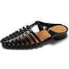 LarDorLin Spiaggia Sandals Donna Chiuse Davanti Pantofole Tacco Basso Mules Braid Ciabatte Estate Alla Schiava Strappy Romano Flip Flops Nero Numero 39 EU (40 Cn)