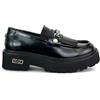 CULT CLW457900 Slash Black Mocassini per Donna in Pelle abrasivata Zeppa Media