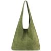 OBC Only-Beautiful-Couture OBC Made In Italy Borsa a mano da donna in pelle METALLIC Shopper Hobo-Bag Borsa a tracolla Argento, Verde oliva (pelle scamosciata), xl