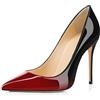 EDEFS Potere Femminile Pumps Tacco a Spillo 10 cm Slip On Punta Chiusa Elegante dalla Sposa alla Sala Riunioni Rosso Nero EU36