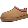 Meik Mangni Pantofole Donna Uomo Inverno Scarponi da Neve in Pelle Unisex-Adulto Caldi Ciabatte da Casa Antiscivolo,Cachi,35 EU