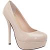 Andrés Machado - Décolleté Particolari in Similpelle Nera per Donna/Ragazza con Tacco di 14,0 cm, Plateau e Punta Tonda - Tacchi Alti - AM453 - Beige Lucido, dalla Taglia EU 32