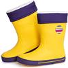 CLUB4BRANDS Stivali da Pioggia per Bambini, Wellington con Fodera Calda Rimovibile, Stivaletti per Bambini, Stivali Invernali, Dettagli Catarifrangenti 3M™ Scotchlite™, Fatti in Italia (32/33 - Giallo / Viola)