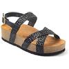 Frau Sandali Donna Ecotreccia con Plantare Anatomico, 6046 (Nero, numeric_37)