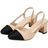 Onsoyours Sandals Donne Slingback Pumps Chiuso Punta Rotonda Tacco A Blocco Bicolore Casual Tacchi Grosso Scarpe da Ufficio