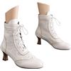 Generisch Stivaletti da donna vintage vittoriani, con lacci gotici, con tacco medio, cavaliere, scarpe con tacco a spillo classico