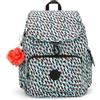 Kipling City Pack S, Zaino Piccolo, Abstract Print (Bianco)
