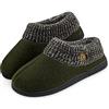 DUNLOP Pantofole Uomo Calde Ciabatte Invernali da Casa Chiuse Antiscivolo (42 EU, Cachi)