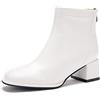 Aeslech Fall Ankle Boots for Women Chunky Block Mid Heel Booties Back Zipper Fashion Short Boots