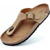 GONKOS®, Sandali Infradito Uomo Donna in Pelle, Vera Pelle, Sughero Naturale, Infradito Donna Estive Ciabatte Donne Uomo, Qualità Made in Spain, Colore Scamosciata Taupe Taglia 43