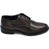 Malu Shoes Scarpa Classica Uomo Stringata Liscia in Vera Pelle abrasivata Marrone Elegante con Suola Cuoio Antiscivolo Tacco 2cm (43 EU)