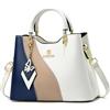 NICOLE & DORIS Borse a Mano con Tracolla Donna Piccole Borse a Spalla Carina Borse Messenger Ragazza Borsetta Colorata Borsa Pochette di Pelle PU Beige con Blu