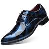 KYOESCAI Scarpe Oxford da Uomo Eleganti da Uomo Scarpe Stringate Derby Brogues Formale attività Commerciale Scarpe da Sera,Blu,50 EU