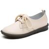 BWGHBH Loafer e Mocassini Donna Pell Eleganti Derby Donna Casual in Tinta Unita Scarpe da Barca Donna Morbidi Semplici (Beige.Tag42-EU40.5)