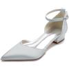 IvoireCh Ballerine da sposa in raso con cinturino alla caviglia, scarpe da sposa a punta eleganti per sposa e damigella d'onore