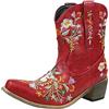 HOOUDO Stivali Estivi Donna Fashion Stivaletti Texani Traforati Texani Stivaletti con Suola Antiscivolo Scarpe Eleganti Stivali Estivi Donna Pelle Vera