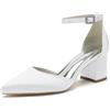 MlYJmer Scarpe da Sposa Matrimonio Prom Bridal Donna Punta Alta Tacchi Party Dress Pumps,Bianca,39 EU
