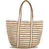 BANZAII TEXTILE INNOVATOR ONLINE Banzaii borsa donna estiva colorata, borsa mare in paglia intrecciata, interamente realizzata a mano Mykonos Bianco