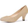Poorevill Donna Décolleté Tacco a spillo Altezza 6 cm Scarpa Tacco Confortevole Sexy Décolleté Matrimonio Sera Lavoro, oro, 39 EU