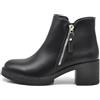 IF Fahion Scarpe Tronchetti Stivali Stivaletti Da Donna Tacco Medio Cerniera Zip 2208 Nero N.37